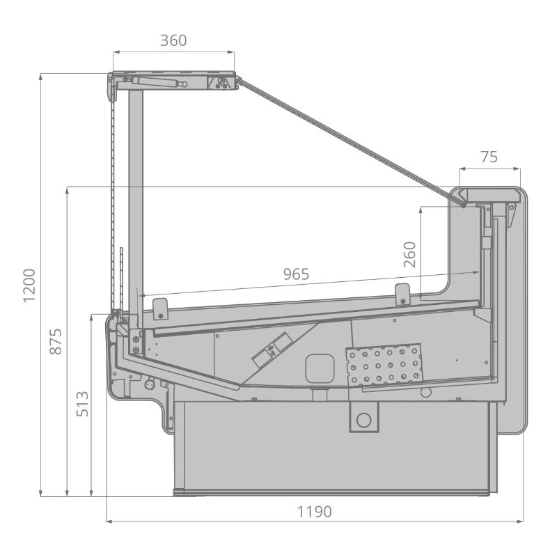 Витрина холодильная Brandford AURORA SQ 375 вентилируемая