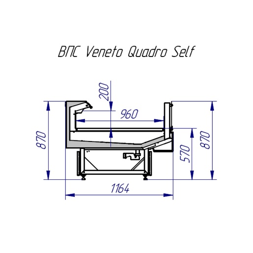 Прилавок холодильный Italfrigo Veneto Quadro Self 1875