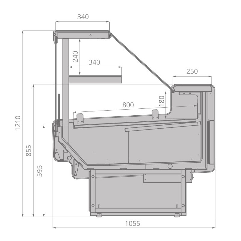 Витрина холодильная Brandford AURORA Slim SQ 125 кондитерская