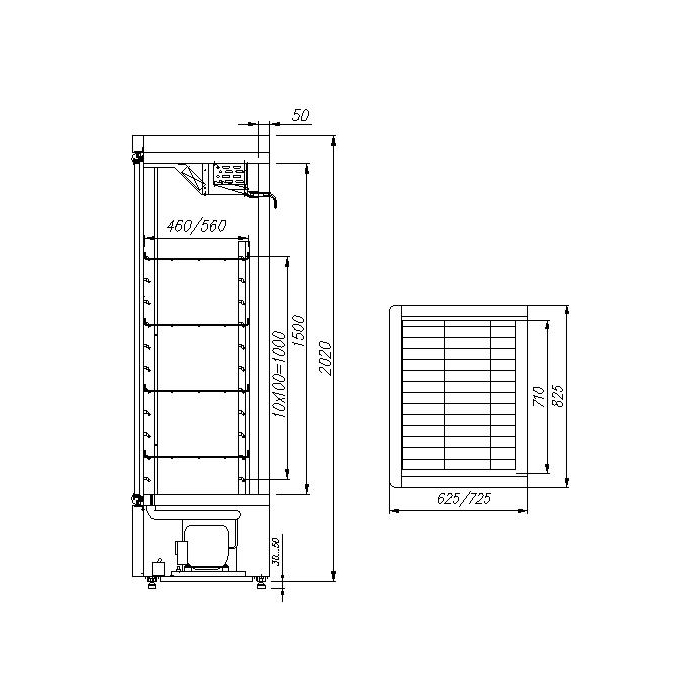 Шкаф холодильный Carboma R700 С INOX