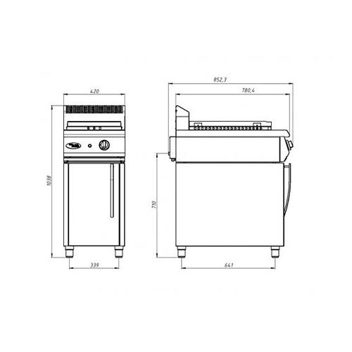 картинка Жарочная поверхность Grill Master газовая Ф1ПЖГ/800 (закрытый стенд)