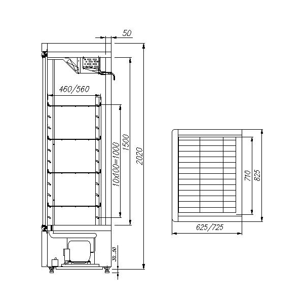 Шкаф холодильный Carboma R560 С INOX