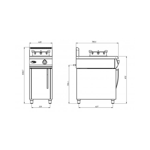 картинка Плита газовая Ф1ДГ/800 (для WOK сковородок)