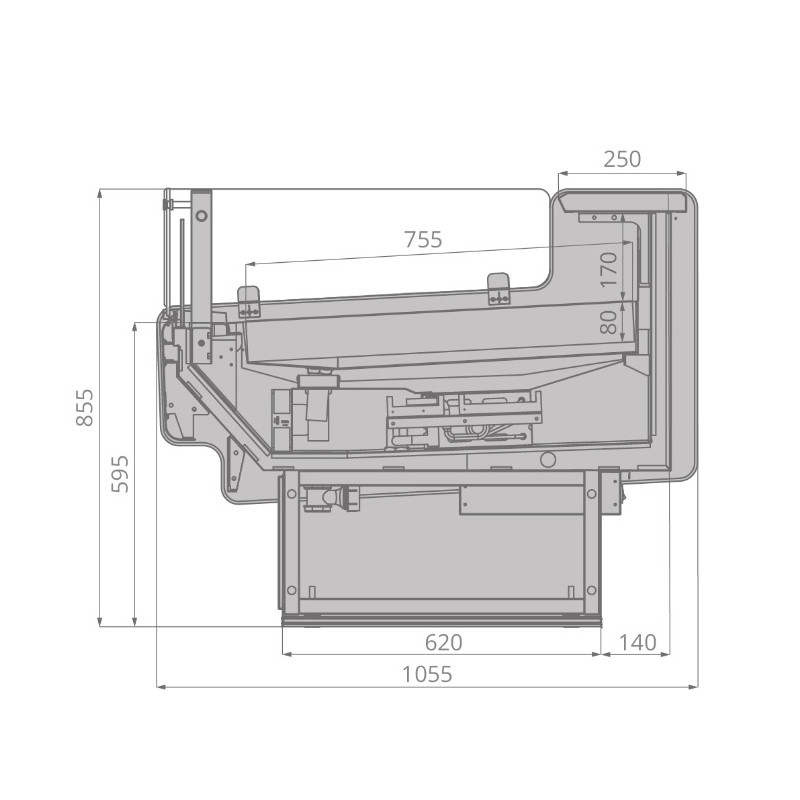 Витрина холодильная Brandford AURORA Slim SQ 190 рыба на льду SELF