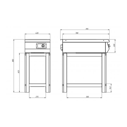 картинка Плита индукционная Ф1ИП/800 (на подставке, для WOK)