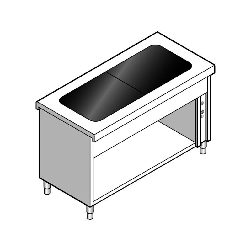 Прилавок тепловой EMAINOX 8EGVC15 8045023 с подогреваемой поверх. на открытом шкафу