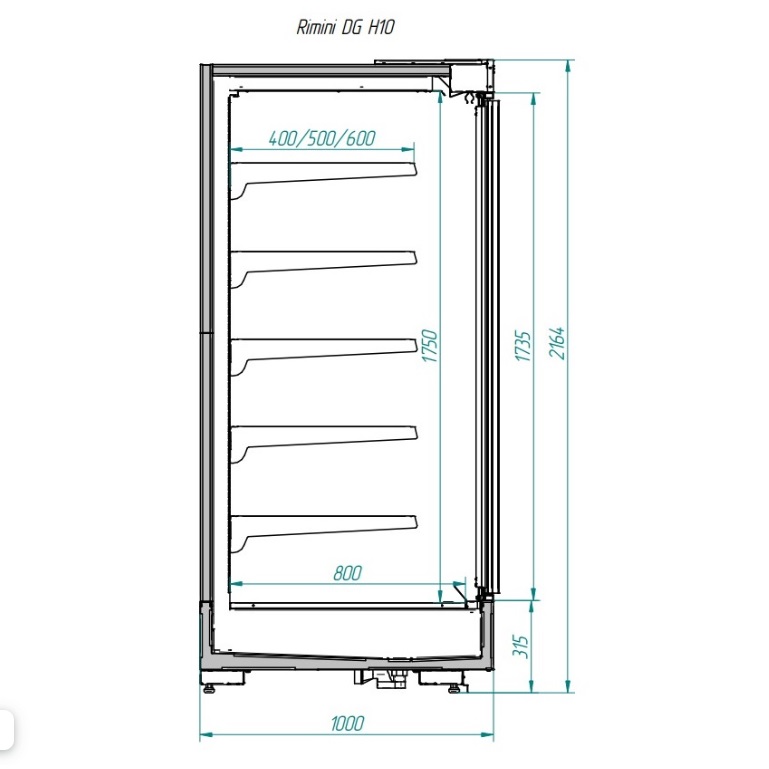 Охлаждаемый стеллаж Italfrigo Cryspi Rimini H10 DG 1250 (без боковин)