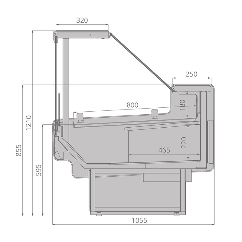 Витрина холодильная Brandford AURORA Slim SQ 190 вентилируемая